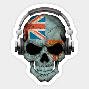 Dark Skull Deejay with Fiji Flag Sticker